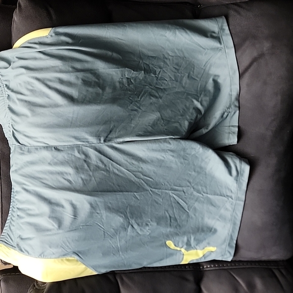 Size XL Green Puma shorts. 100% polyester. Great condition. - Picture 2 of 3